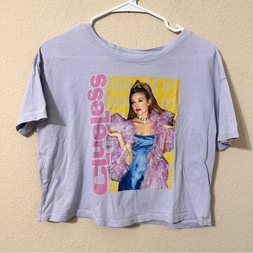 Old Navy Clueless Movie T-Shirt Purple Cher Graphic Short Sleeve Crop Top As If